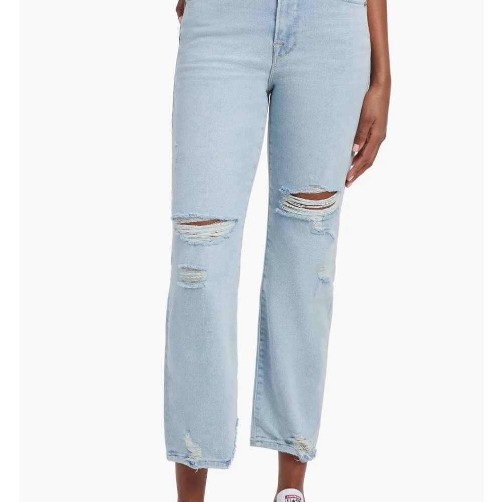 Good American Good Boy Ripped High Waist Boyfriend Jean Size 12s